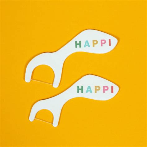 Happi floss - Happi Floss is a compostable dental floss picker made from post-consumer recycled paper and biofilm. It is designed to decompose quickly in compost or soil. The product is non-toxic and free from petroleum materials, making it safe for use by both children and adults. 